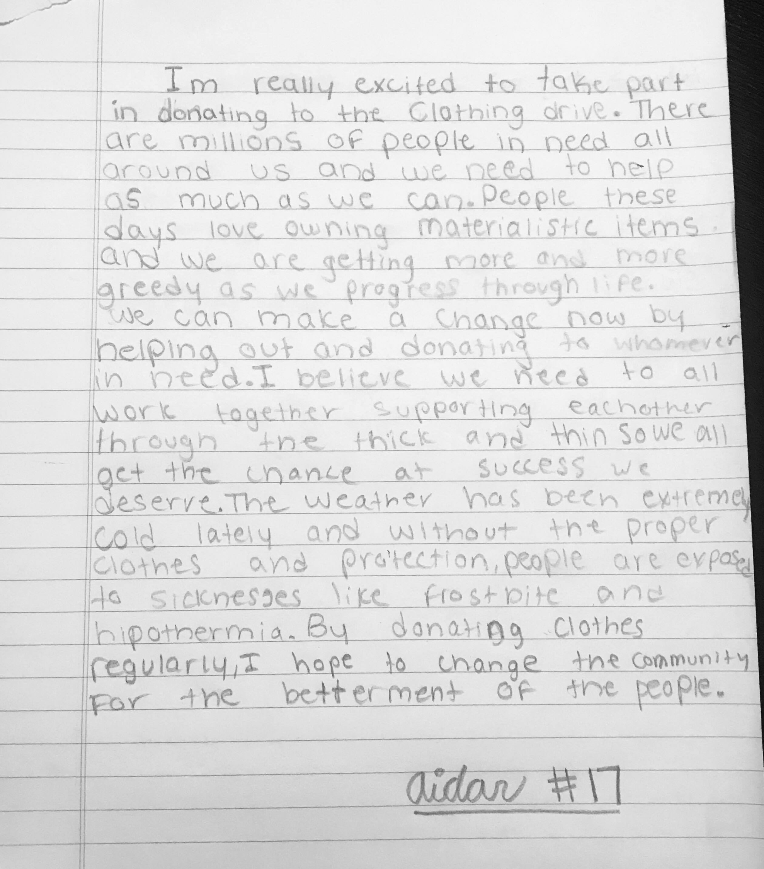 26736033_10156235032849560_1402711003_o The perspective of a 12 years old on what we were doing for the community.