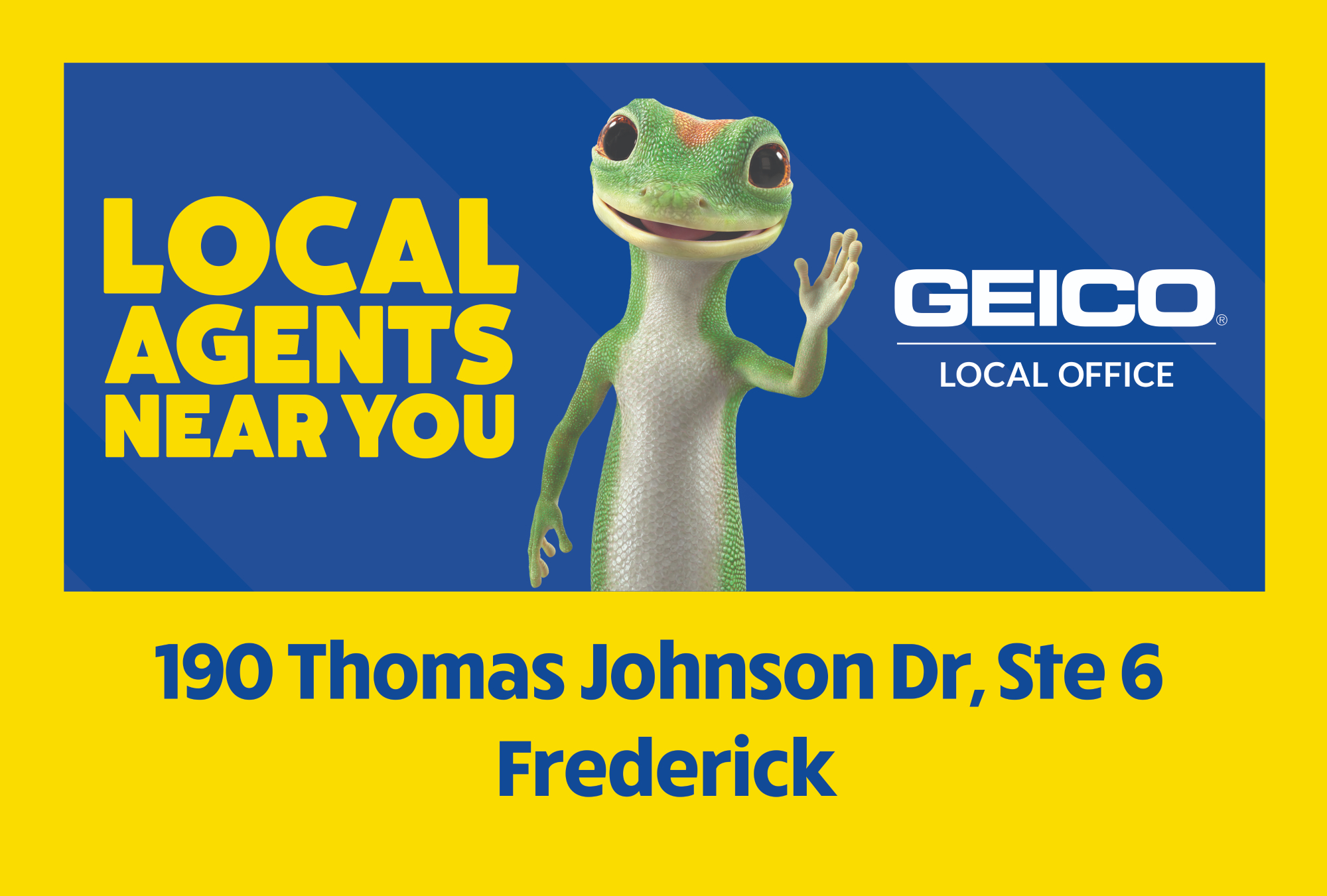 GEICO provides car insurance to millions of drivers across the United States. Visit your local GEICO office at 7425 Grove Rd., Frederick, MD 21704

